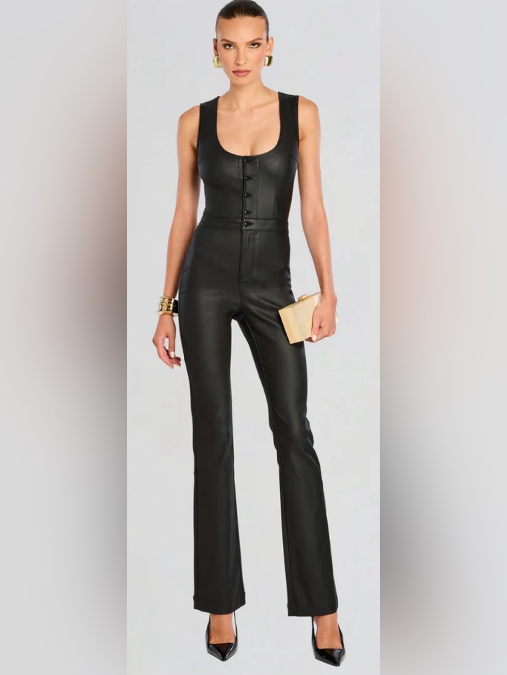 Nwt Retrofte Mckinnon Coated Denim Jumpsuit | Designer Utility One-Piece